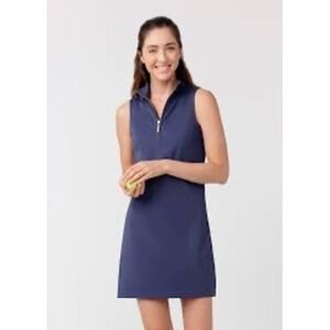 Southwind‎ Apparel Womens Navy Blue Sleeveless Zip Neck Tennis Golf Made in USA